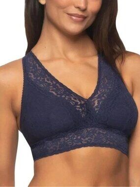 NEW Felina Women's XL 2-Pack Lace Bralette Adjustable Straps Navy Nude